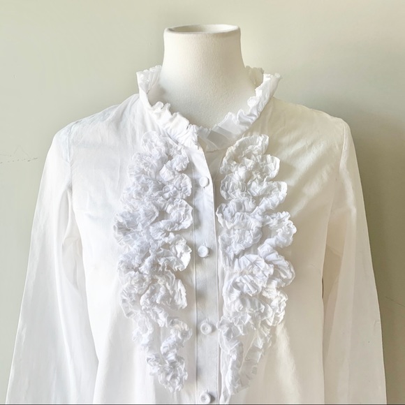 LOFT Tops - Loft Ruffle Shirt Long Sleeve Size X- Small